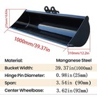 Free Ship 1000mm Plain Bucket Attachment For 1-1 5ton Mini Excavator With 2 Pins