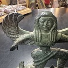 Vintage Cast Bronze Winged Warrior Female Figurine Greek God