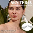 Senteria 925 Sterling Silver Hoop Earrings For Women 60mm  Silver-60mm
