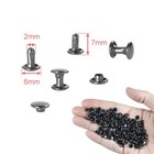 Leather Rivets Double Cap Tubular Metal Studs Bags Belts Craft Black 200 Sets
