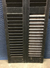 Antique Vtg Pair Narrow Window Wood Louvered Shutters Black 12x66 Old 516-26b
