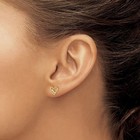 Madi K Kid s Earrings Real 14k Yellow Gold Round Cubic Zirconia Heart Post