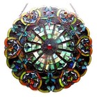Victorian Design Tiffany Style Hanging Window Panel  Stained Glass Suncatcher