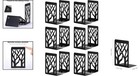 Elegant Heavy-duty Metal Bookends Set Of 6 Pairs - Black Decorative Stoppers