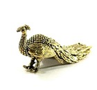 Mini Brass Peacock Figurine Miniature Bird Statue Detailed Feathers 2 25   