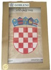 Printed Needlepoint Tapestry With Floss Needle   Unitas Croatian Coat Of Arms
