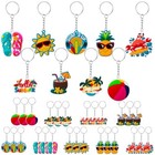 36 Pcs Summer Beach Favors Keychain Bulk Pineapple Flip Flop Ball Pineapple