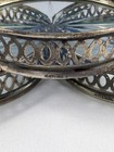 Vintage Sterling Silver Glass Coasters Crystal Set Of Three 