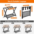 Folding Bamboo Luggage Rack - Sturdy Travel Storage For Suitcases   Bags