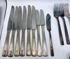 1930 Art Deco Noblesse Community Silver Plate 40 Pieces Flatware Rainbow Patinas