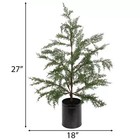 New Rustic Primitive Christmas Real Feel Cedar Tree In Black Tin Pot 26 