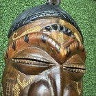 Vintage African Tribal Mask  Hand Carved Wood   Free Shipping