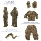 Vivo Ghillie Suit Adult M l Dry Grass Woodland Camouflage  3d 4-piece   Bag