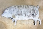 Old Weathervane Zink Pig Off An Arrow Folk Art Decoration Vtg Rustic Bullet Hole