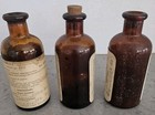 3 Vintage 1920s Eli Lilly Pharmacy Medicine Bottles W  Corks Stillingia   More