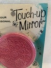 Usa Mcm Retro Pink Hand Held Vanity Mirror Pink Embossed Flowers New Old Stock