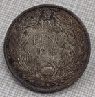 1915 Chile 1 Peso Andean Condor  720 Silver Coin   Extra Fine W dark Toning