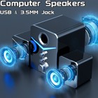 Usb Computer Speakers System Stereo Bass Subwoofer Led For Desktop Laptop Pc Us