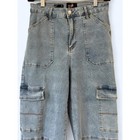 Vtg Zoe High-waist Cargo Pants Light Blue Wash Size 2 Streetwear Utility Y2k