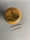 Antique Victorian Wood Mauchline Ware Needle Holder
