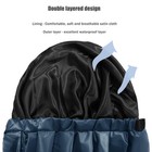 Shower Cap 100  Real Satin Lined Caps extra Large Cap Navy Blue 