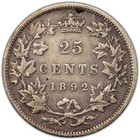 Canada 1892 25 Cents Quarter Silver Coin - F-12