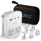 Universal Travel Adapter Kit - 35w Surge Protected  2 Usa Sockets  Usb-a   Usb-c