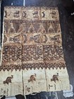 Rare Vtg Mulberry Tapa Bark Cloth Natural Root  Bark Dye Hand Painted 80  X 57 