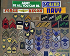 Vintage Lot 150 Military Patches Rank Rate Chevron Insignia Army Navy Usmc Usaf