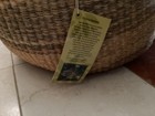 Handmade Ghanaian Basket Shopping  Leather Handle Woven 