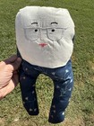Vintage Handmade Tooth Fairy Pillow Set Of 2 Plush Sibling Boy Girl Face Dental