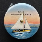 Native American Vintage Celluloid Center-push Tape Measure   Erie Pennsylvania