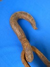 Antique Pulley W  Hook   20 3 8  Length  Wheel 6 3 8 dia X 1 1 4 w  No Cracks