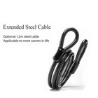 Rockbros Heavy-duty Security Cable Vinyl Coated Braided Steel 4 Ft Black