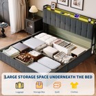 King Queen Full Size Lift Up Storage Bed Frame  hydraulic Platform Bed Headboard