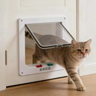 4 Way Pet Cat Puppy Dog White Lockable Safe Flap Door Magnetic Lock Frame Abs Us