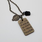 Hunger Games District 12 Antiqued Brass Necklace 3 Charms Coal  2012 Lgf