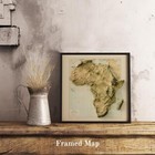 Africa Map  Africa 2d Relief Map  Africa Vintage Map - 2d Flat Print