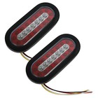 2pcs 6 3  Inch Oval Truck Trailer Tail Lights 23 Led Stop Brake Lights