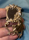 Vintage Art Deco Woman In Front Of Mirror Signed Gold Tone Pin Brooch 2 5 