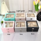 3-layer Jewelry Box Organizer Clear Lid 2 Drawers Multi-functional Storage Black