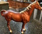 Antique Hubley Cast Iron Thoroughbred Horse Equestrian Western Doorstop 6 5lbs
