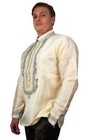 White And Gray Long Sleeve Organza Barong Tagalog Order Us Size