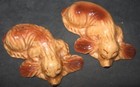 Pair Walker Pottery Cocker Spaniel Dogs Figurines Asleep And Awake