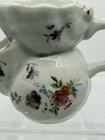 Vtg Victorian Shaving-scuttle Mug White Porcelain W Painted Flowers