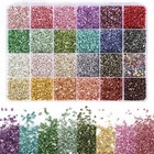 24 Colors Crushed Glass For Crafts Glitter Resin Art Broken Glass Pieces