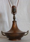       rare Devil Horns Mcm Copper Brass Arts Crafts Era Table Lamp Patina Vtg Old       