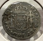 1820 Mo 1 2 Real Mexico Medio Real Silver Coin Bent  f28 