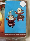 Walco 1974 Vintage Santa   Mrs Claus Pushpin Sequin Christmas Ornament Kit Nos