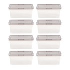 17 Qt Snap Top Plastic Storage Box Container Stackable Bin Organizer 8 Pack